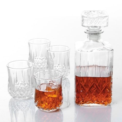 1 Piece Of Whisky Decanter With 6 Glasses Set,Colourless.