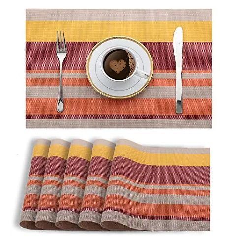 6 Pcs Of Table Mats - Orange.