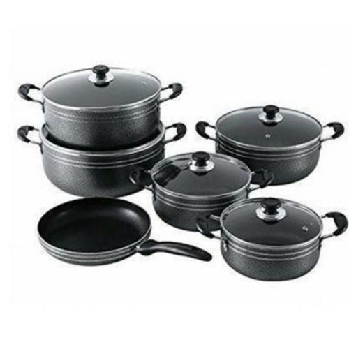 11 Piece  Non-stick Saucepans Cookware Dishes Pots- Black.