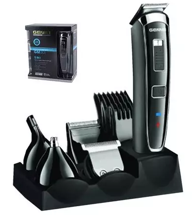 Gemei 5 In 1 Hair Shaver - Black