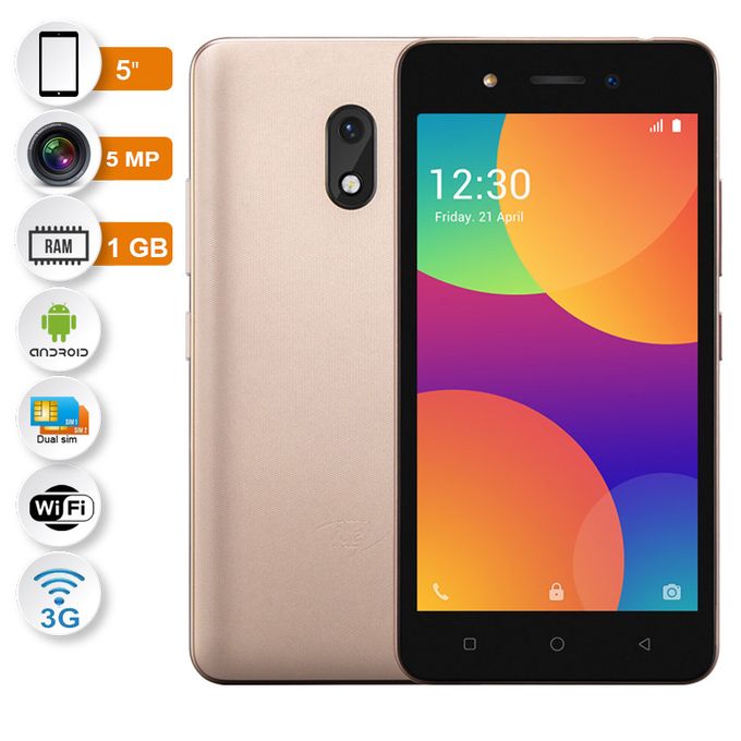 Original itel A16 - 5.0" 8GB ROM, Android 8.1(GO Edition) 2050mah 5.0MP Camera- Champagne Gold