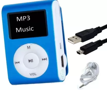 Rechargeable Digital Mp3 Player - Blue,White