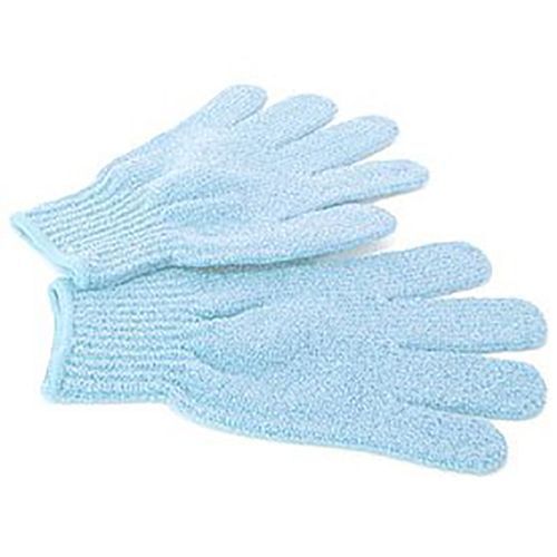 A Pair Of Exfoliating Bath Gloves - Sky Blue