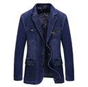 Regular Fit Washed Denim Jeans Antique Finish Men Fashion Blazer Casual Demin Jacket