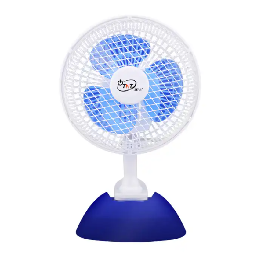 TNTSTAR- BLUE New 6 inch rechargeable mini table fan rechargeable electric fan table floor fan vertical