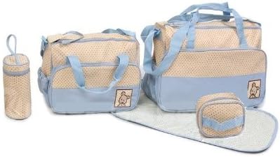 5 Piece Baby Diaper Changing Bag Set - Light Blue