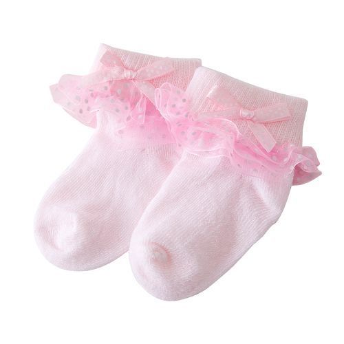 Baby Girl Toddlers Socks Combed Cotton Ankle Socks - Pink