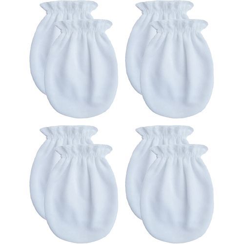 4 Pairs Of Baby Hand Gloves Mittens - White