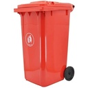 Outdoor 100L Plastic Waste Bin- Red