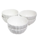 White Lined Serving Soup Bowl 6pcs - White