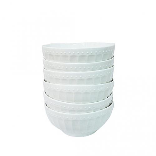 Set Of 6 Soup And Salad Bowls White