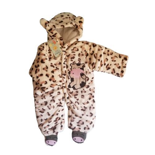 Animal Print Baby Overall - Brown.