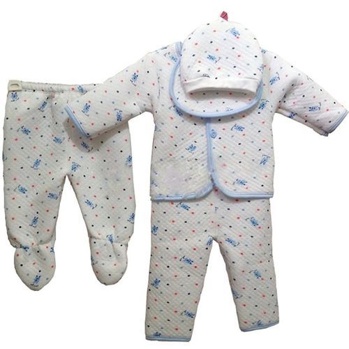 Fashion 100% Cotton Newborn Five-piece Set -White Blue