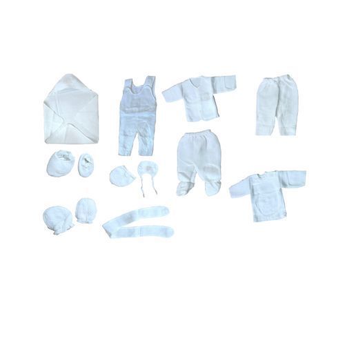 11 Piece Baby Cloth Set - White Multiple Designs