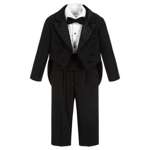 Boy's Classy 5 Piece Suit - Black White