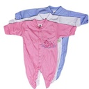 Three Piece Baby Overalls -Pink White Blue