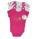 Three Piece Baby Bodysuit - Pink