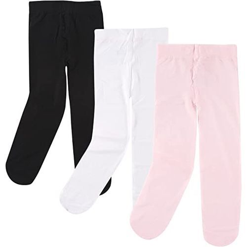 Pack Of 3 Kids Pop Socks Girls / Body Leggings, White, Black, Pink