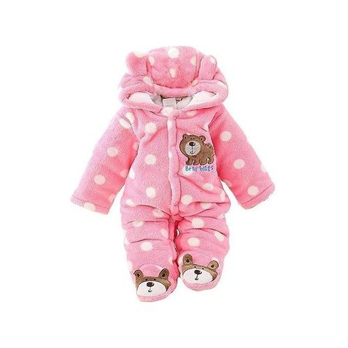 Baby Warm Heavy Bodysuit Overall Romper - Pink