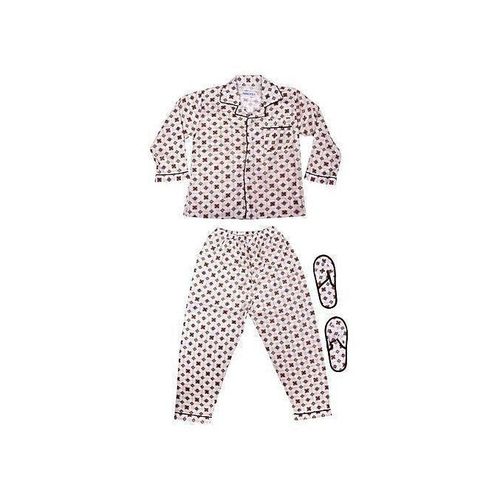 Unisex Boy Girl Children Night Wear Pajamas Set - White Designed