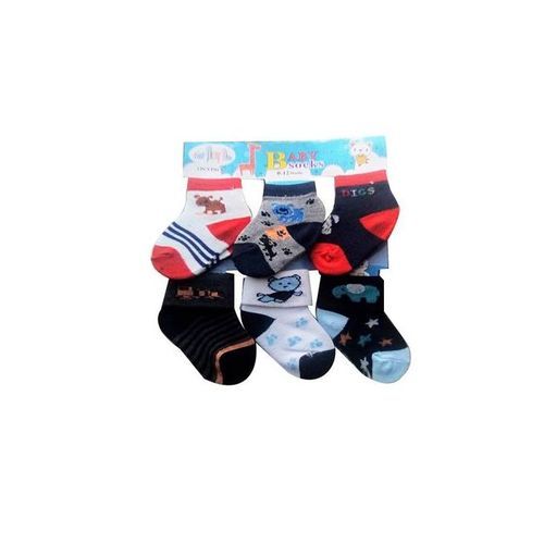 6pcs Baby Boy Unisex Socks - Multi Colour