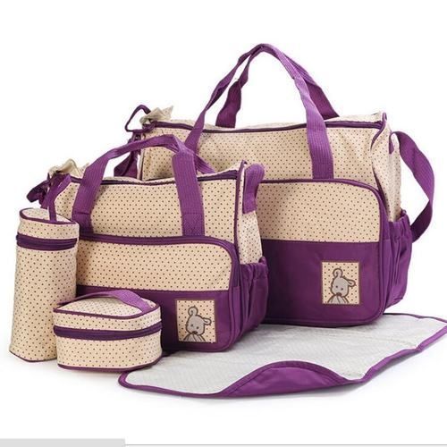 5 Piece Diaper Bag - Purple