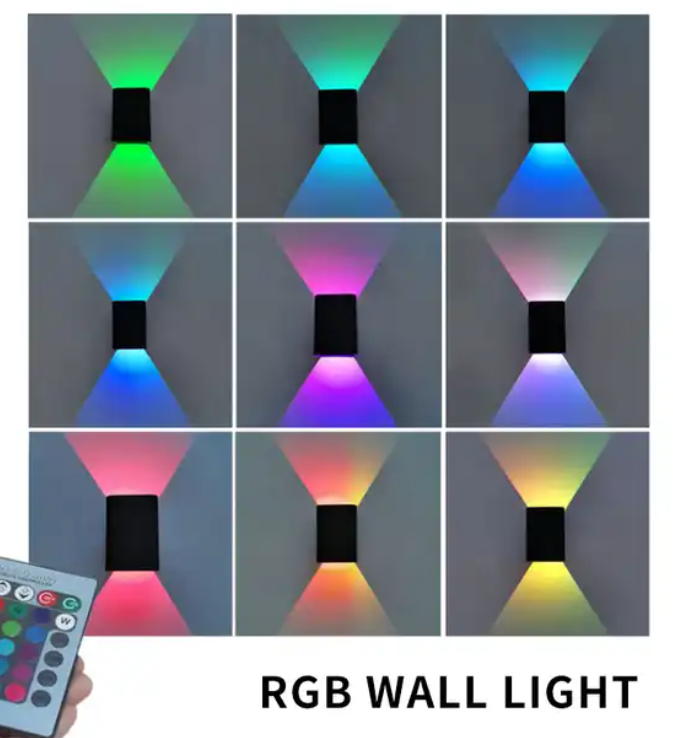 Art design Indoor RGB 3W LED Wall Light Effect Wall Lamp with Remote Controller Home Wall Mounted LED Light