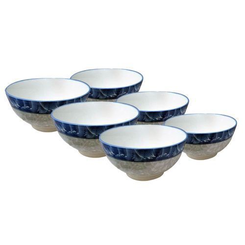 Serving Bowl- 6 Pcs - Blue,White.