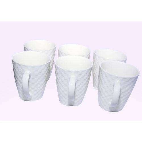 6 Pieces Of Classic Mugs Cups- White