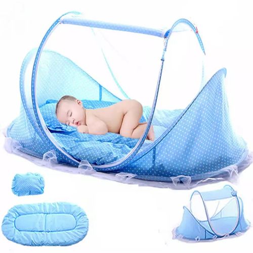 Foldable Baby Mosquito Net-Baby Blue