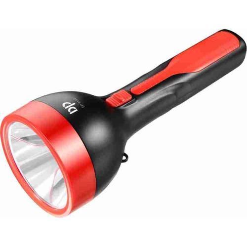 Plastic Aluminum Cup LED Light Rechargeable Torch Flashlight - Red.