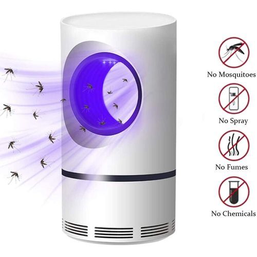 USB Photo-catalysis Suction Type Mosquito Killing LED Lamp UV Light- White