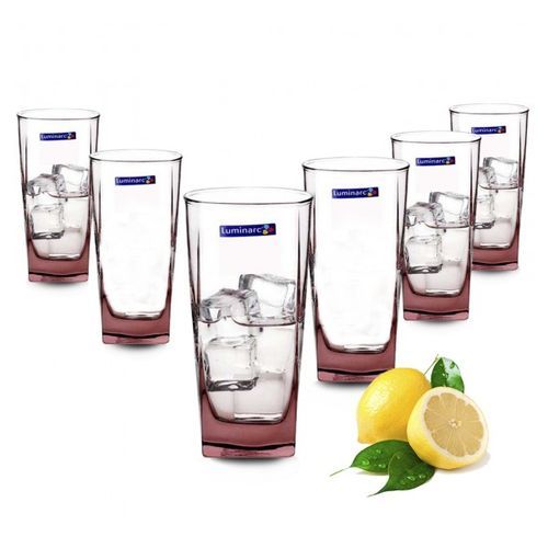 Square Luminarc Juice Colored Glass- 6 pieces