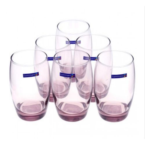 6 Pieces Of Oval Colored Luminarc Juice Glasses - Purple