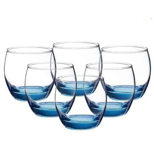 6 Pieces Of Oval Luminarc Glasses-Blue.