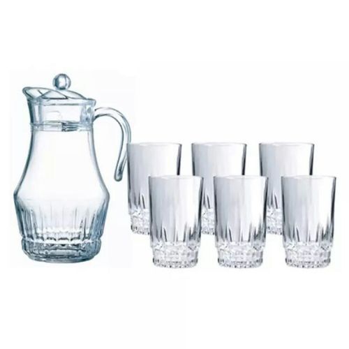 6 Piece Luminarc Glasses And 1Piece Jug Water Set-Colorless