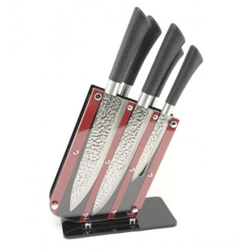 6 Pieces Of Knife Set On Plastic Stand-Silver