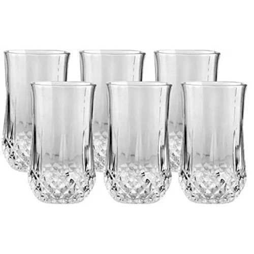 6 Pieces Of Diamond Design Juice Glasses - Colorless.