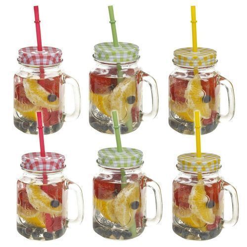 6 Pieces Of Juice Glass Mason Jars Cup Mugs- Colorless.