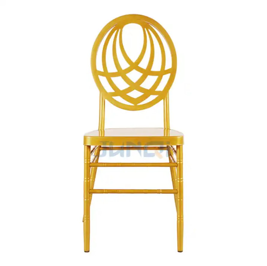 Circle Back Gold Color Outdoor Metal Chairs