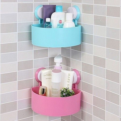 1Pc Corner Triangle Shelf Bathroom Kitchen Storage Rack - Color May Vary