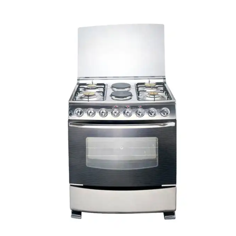 6 Burner Stove With Oven Gas Range With Pizza Bakery Bread , Oven 4 Burner 2 Plates Stove With Oven