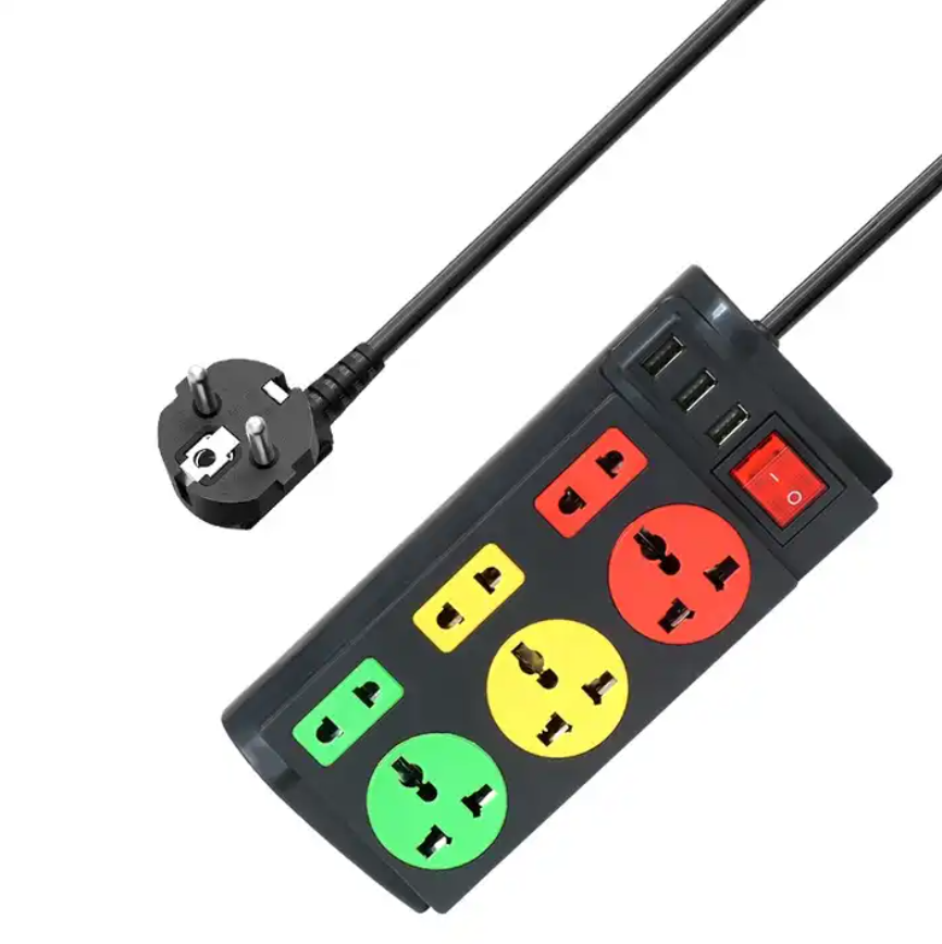 Electrical 6-Gang With 3 USB Universal Sockets Extension Electric Power Strip