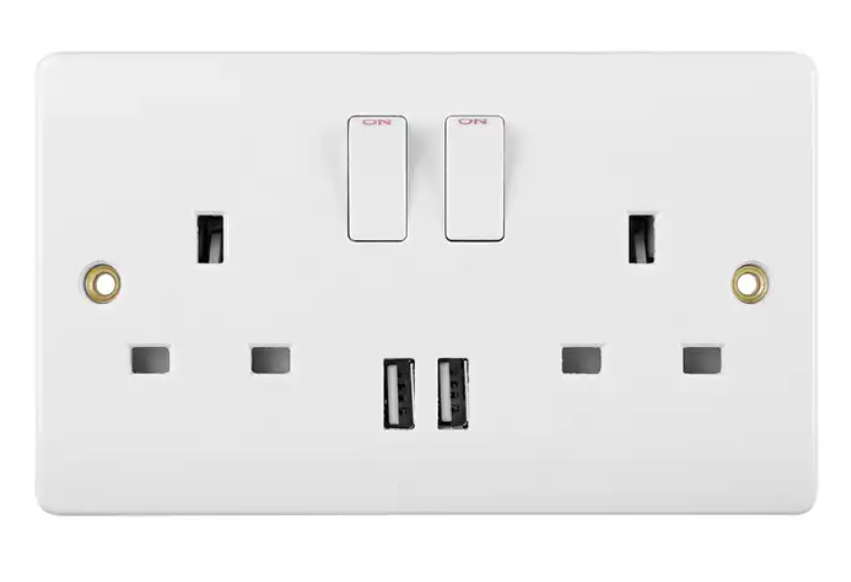 Modern Power double Wall SOCKET with USB