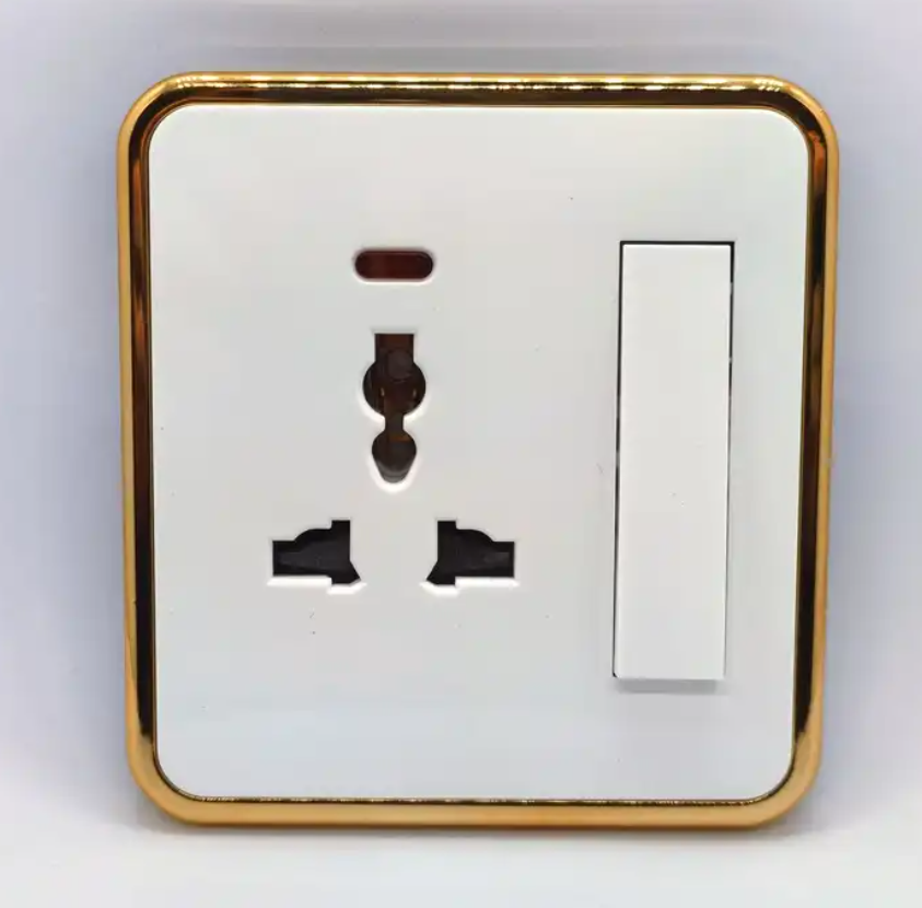 Plastic wall electrical switch and socket