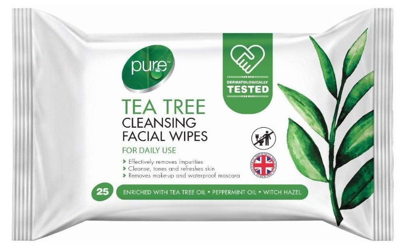 25 Tea Tree Cleansing Facial Wipes Daily Use Face Make Up Healthy Skin Remover