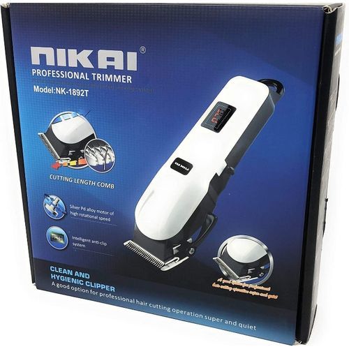 Nikai Rechargeable Saloon Hair Clipper Beard Shaver Hair Trimmer Shaving Machine - color White, Black