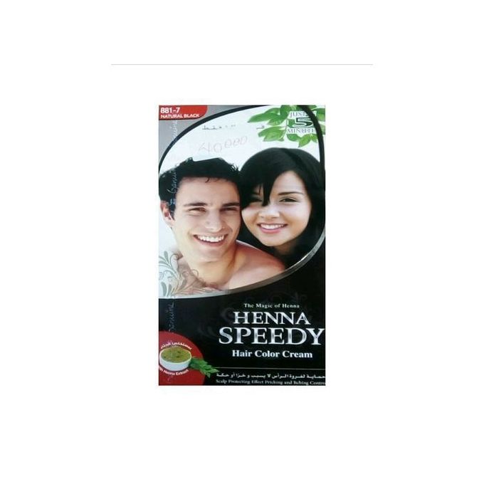 Henna Speedy Hair Color Cream 881-7 Natural - Black 120g