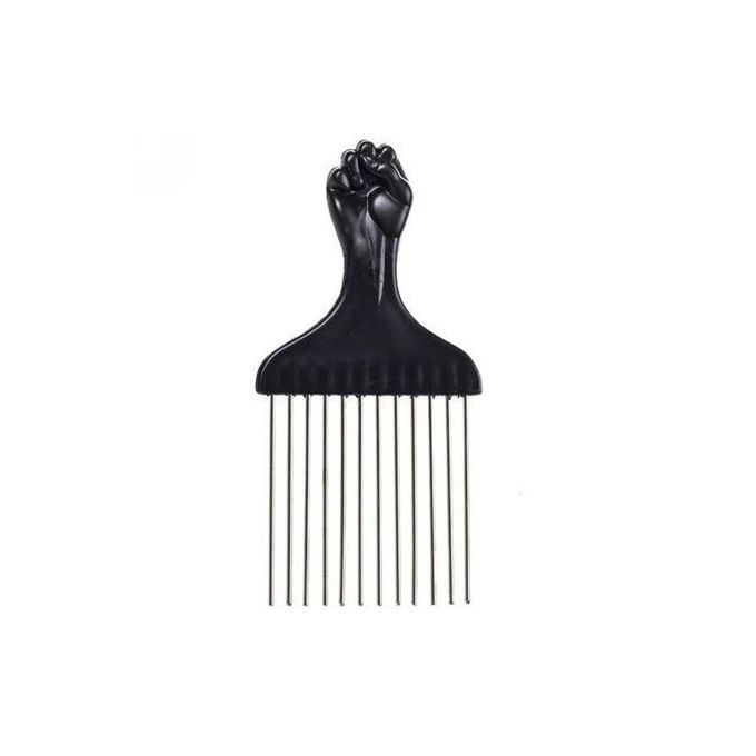 Afro Metal Comb Wide Toothed Com- Black