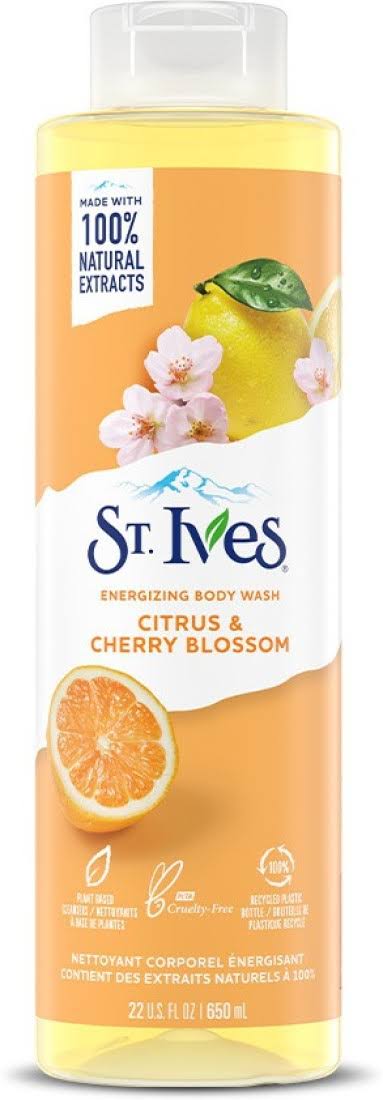 St Ives Energizing Body Wash Citrus & Cherry Blossom 22OZ/ 650ml